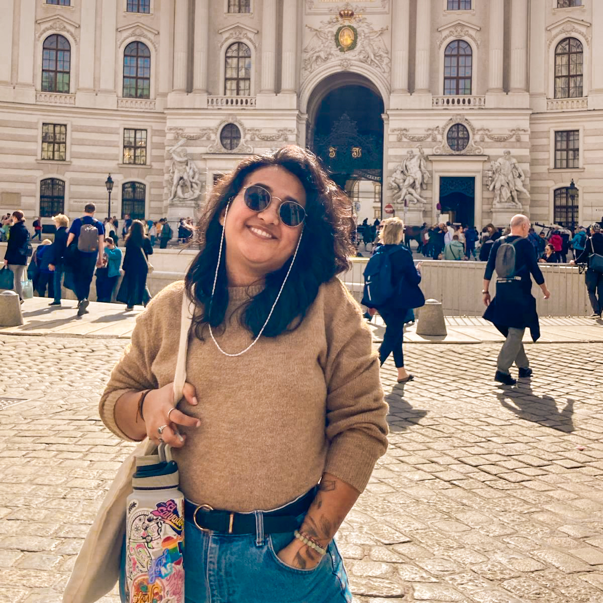From our trip to Vienna. Ale still doesn't like schnitzel—some things never change.