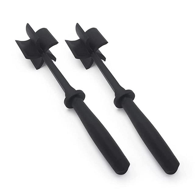 2 PACK Weber’s Wonders Multi Functional Hamburger Meat Chopper - Heat Resistant Potato Masher Stick - Ground Beef Utensil - Avocado Spatula Smasher - Nylon Cookware for Salad Mixing