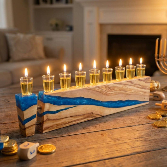 Chanukah Menorah | Handmade Hanukkah Judaica | Modern Jewish Home Gift | Jewish wedding gift