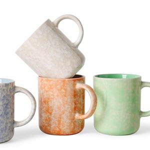 MONITO 17 OZ Coffee Mugs Set of 4, Ceramic Modern Coffee Mugs Set with handle for Tea/Latte/Milk/Cocoa.