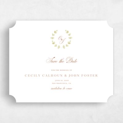 White Ticket Wedding Save the Date - Opalite Landscape
