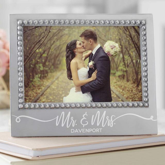 Mariposa® Personalized Mr. & Mrs. Wedding Statement 4-Inch x 6-Inch Frame