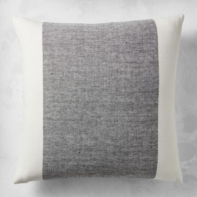 Contrast Edge Reversible Pillow Cover, 22" X 22", Black