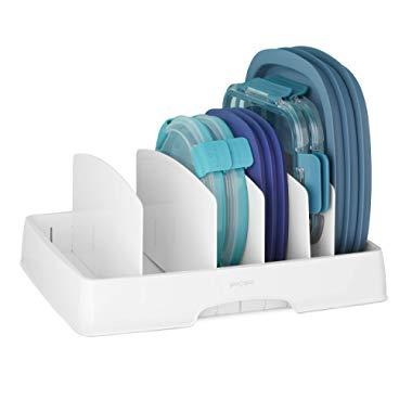 YouCopia 50235 StoraLid Food Container Lid Organizer, Large with Tall, White