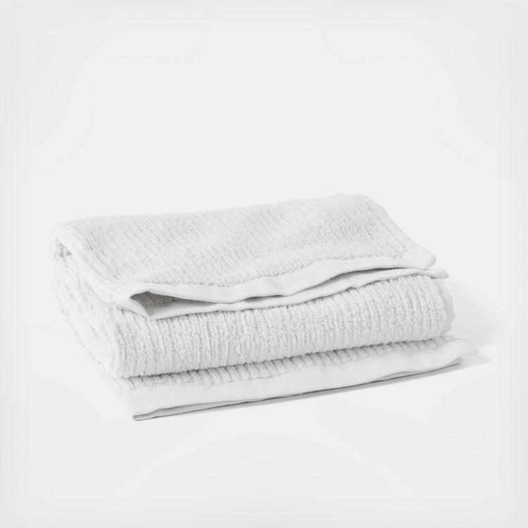 SONOMA Heathered 6 pc Bath Hand Washcloth Towel Set - Two Tone Gray -New