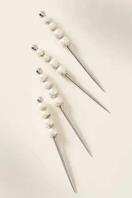 Delphine Pearl Cocktail Picks, Set of 4