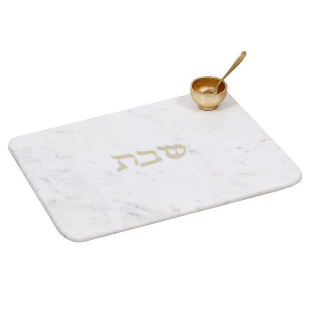 Marble and Gold Shabbat Challah Board