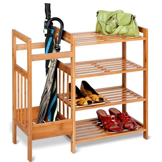 Honey-Can-Do SHO-02222 4-Tier Bamboo Entryway Organizer
