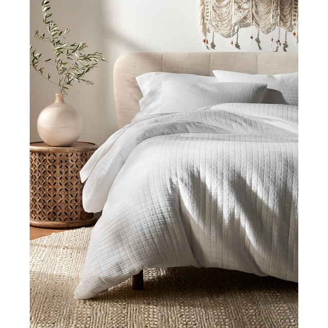LAST ACT! Oake Organic Cotton Check Matelassé 3-Pc. Comforter Set, Full/Queen, Exclusively at Macy’s