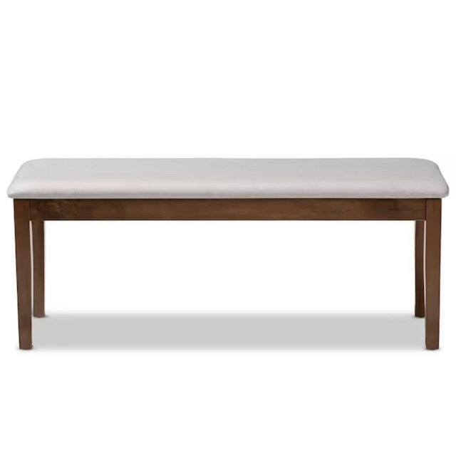 Baxton Studio Teresa Grey and Walnut Fabric Dining Bench 170-10917-HD
