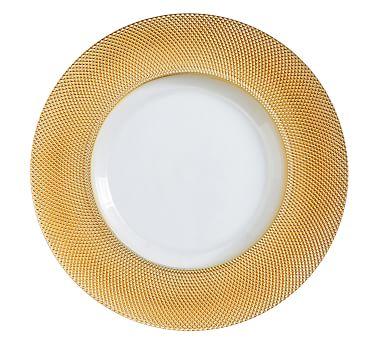 Monique Lhuillier Melrose Glass Charger Plate - Gold