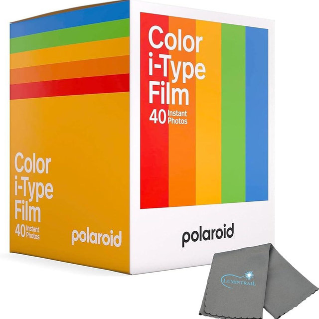 Polaroid Instant Color Film for i-Type Cameras 5 Pack, 40 Instant Photos, Works with Polaroid Now, Now+, I-2, & Lab, Bundle with a Lumintrail Cleaning Cloth