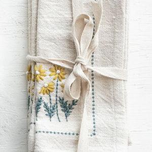 Embroidered Cotton Napkins, Set of 4