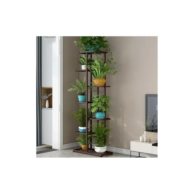 Plant Stand Indoor Outdoor, 7 Tier 8 Potted Multiple Flower Pot Holder Shelf, Plant Shelf Corner Display Rack For Patio Garden Balcony Living Room