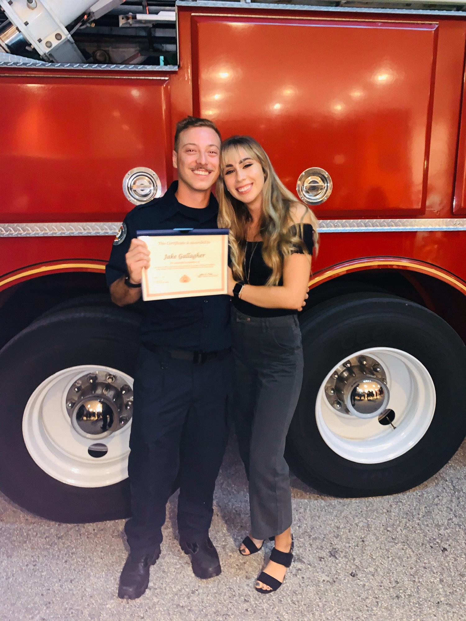 Fire Academy was tough.. Jake had a mustache for MONTHS