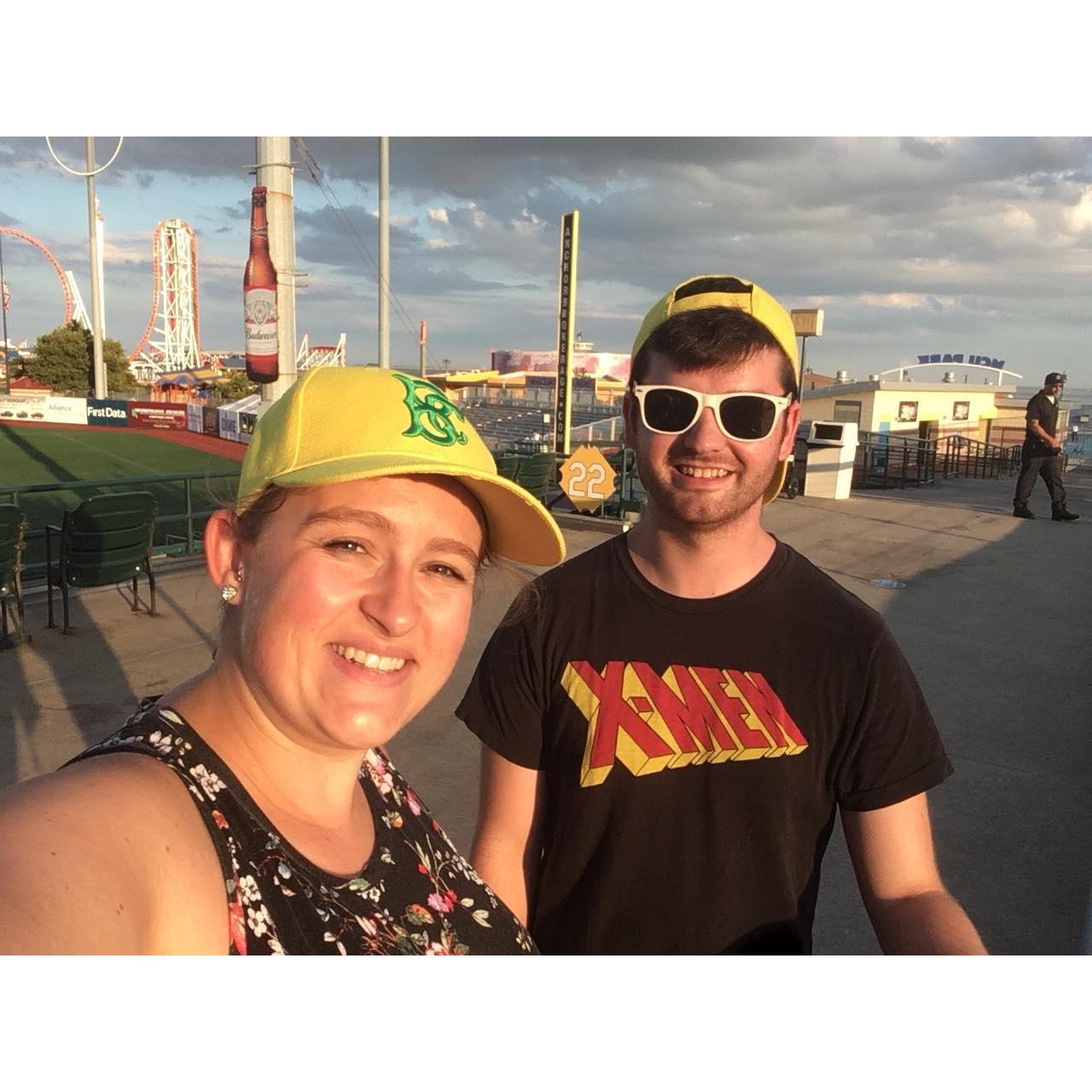 MCU Park, Coney Island, Brooklyn. Owen's birthday, August 2018. We went to see a Brooklyn Cyclones baseball game.