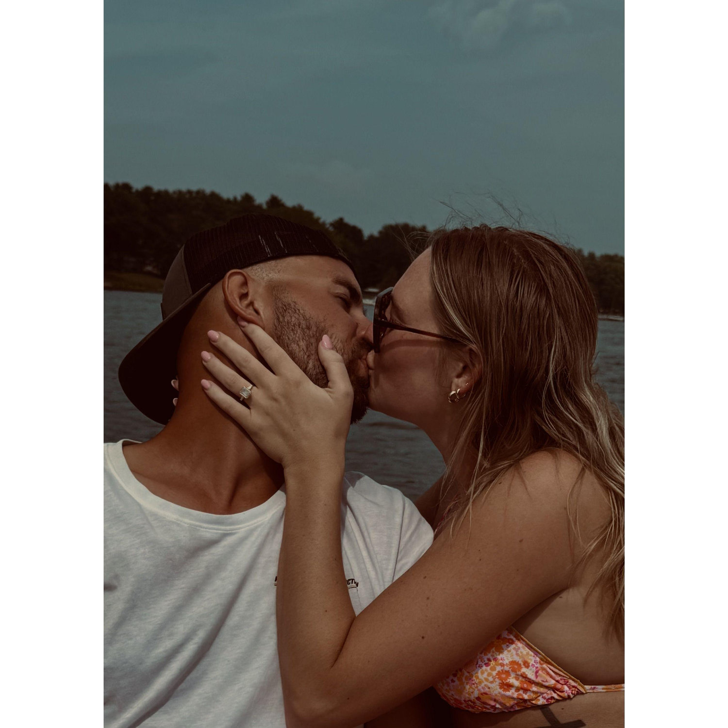 Still can't believe we got engaged in our swim suits!