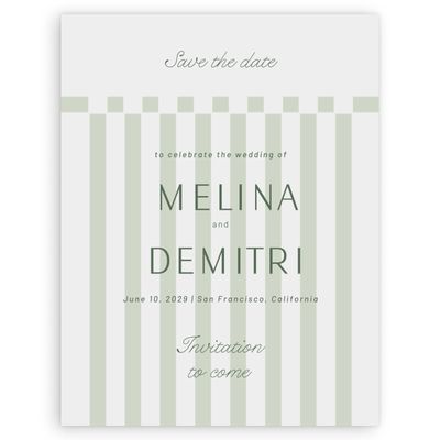 Grassy Sage, Green Wedding Digital Save the Date - Sabbia Portrait