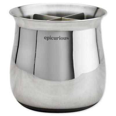 Epicurious Stainless Steel Utensil Holder with Divider
