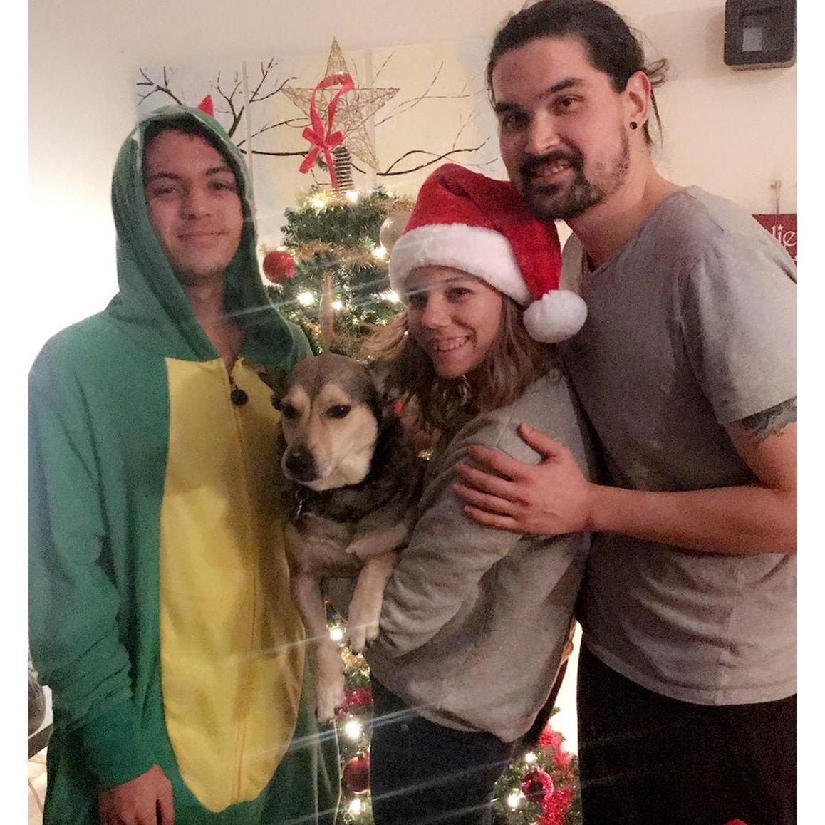Shay/Baker/Saman household all together for a family photo