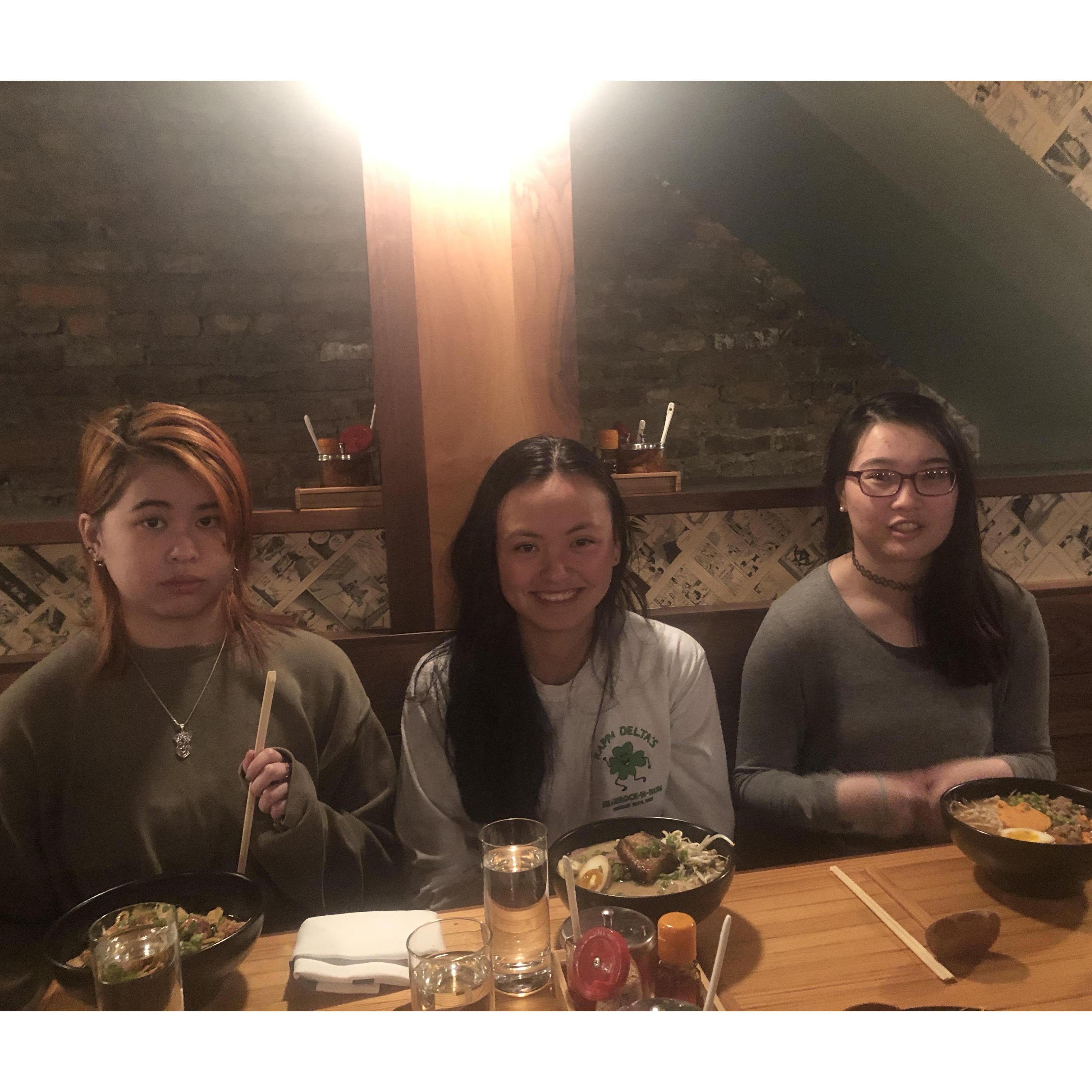 Ellie, Jenny, and Katie at Dashi - which we all love.