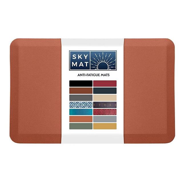 Sky Solutions Anti Fatigue Mat - Cushioned 3/4 Inch Comfort Floor Mats for Kitchen, Home Office & Garage - Anti Fatigue Mat for Standing Desk Office (20" x 39", Leather Color)