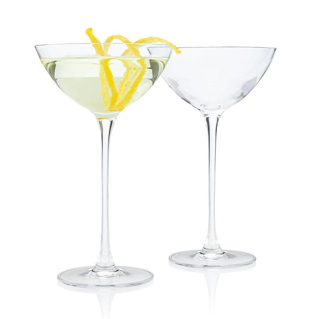 The Coupetini Cocktail Glass - Unique Coupe and Martini Hybrid, 2-Piece Set for Serving Cocktails with Conversation (Gift Box Collection)