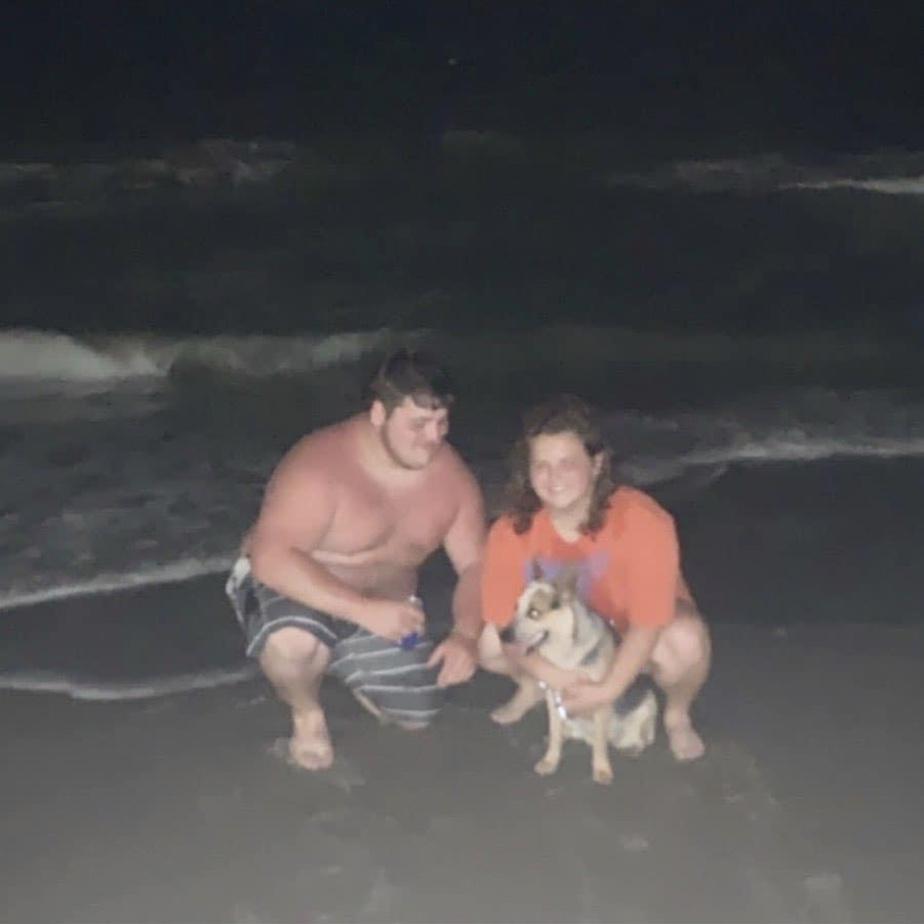 Mazi’s first beach trip with mom and dad!