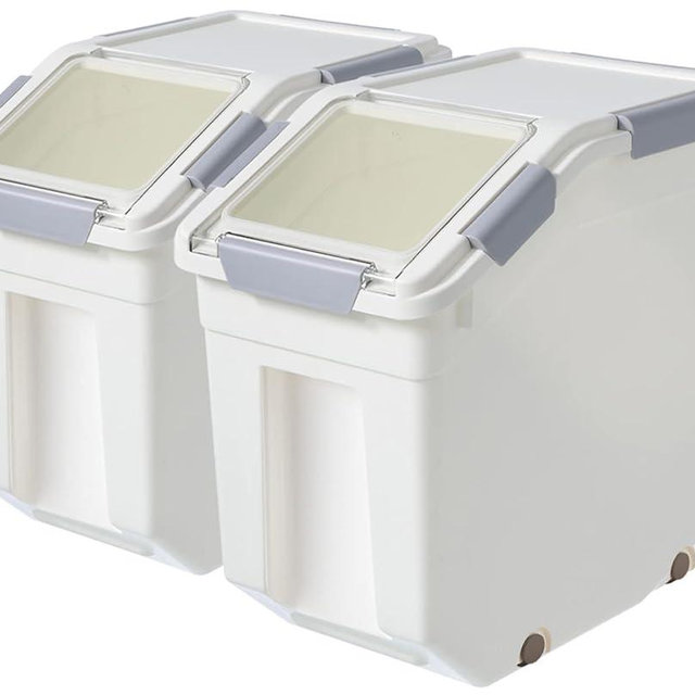 CITY BABY 2 Pack Airtight Flour Storage Container With Scoop,Dry Food, Sugar, Baking Supplies,Rice Container Set -BPA Free- Pet Food Storage Container,Dog Cat Birds Food Bin(50LB)
