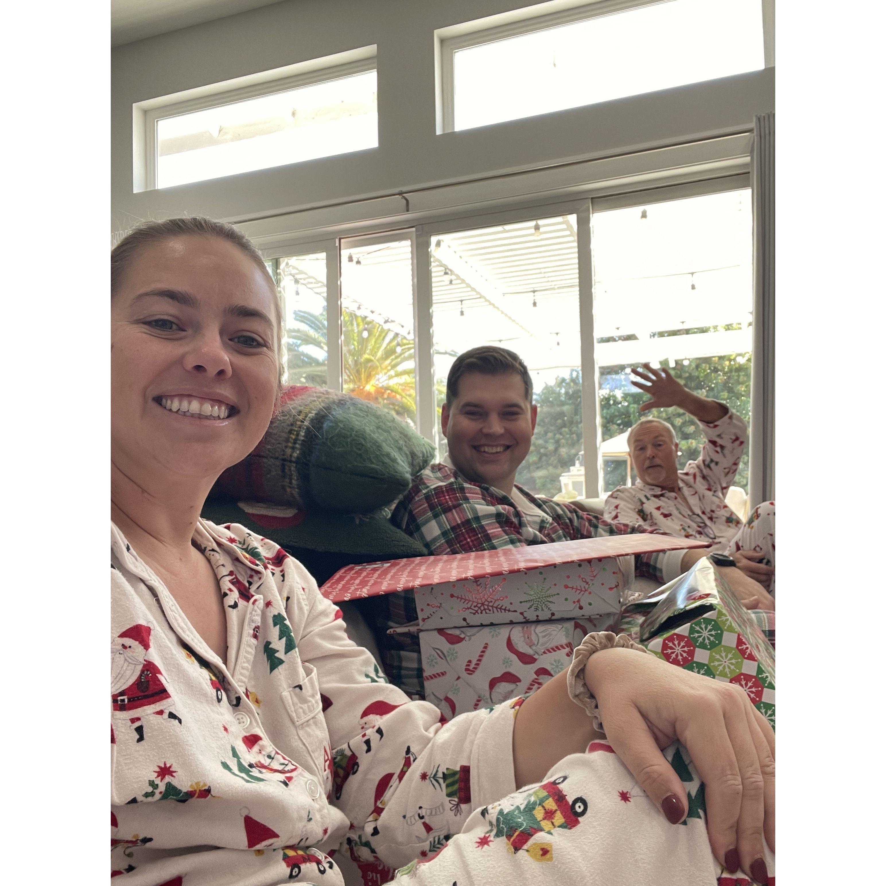 Christmas morning! Matching jammies all the way