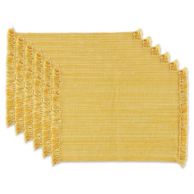 DII Variegated Tabletop, Placemat Set, Apricot 6 Piece