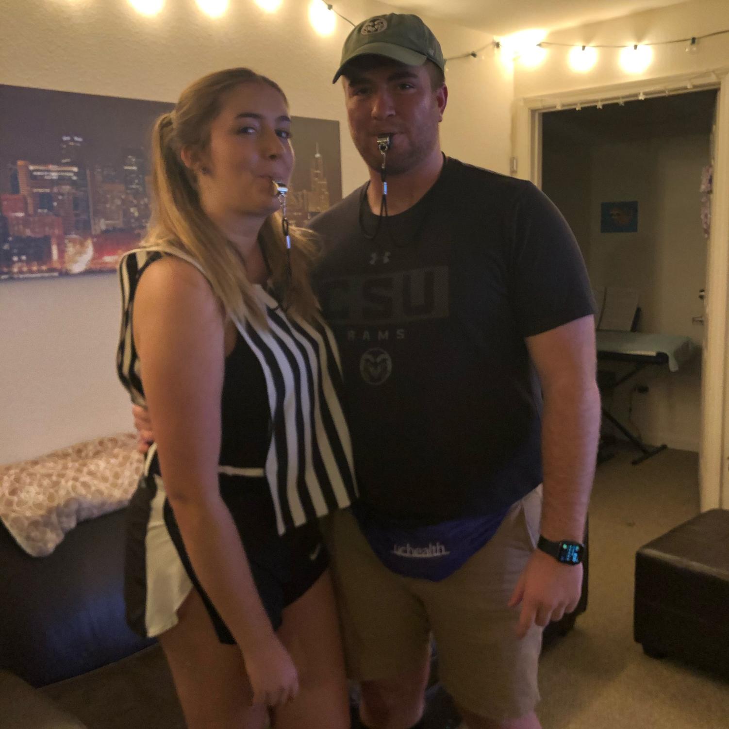 Halloween 2020 where Alyssa was a referee and Logan was a coach!