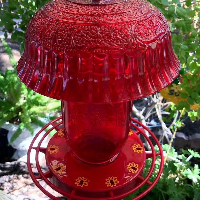 Mason Jar Hummingbird Feeder, Pressed Glass Bowl, Shade, Rain Guard, Baffle Cover, Bird Feeder, Gift for Mom, Garden Art, Bird Lover Gift