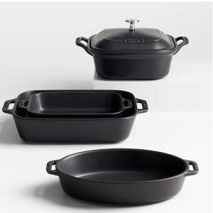 Staub Ceramics Matte Black 5-Piece Bakeware Set