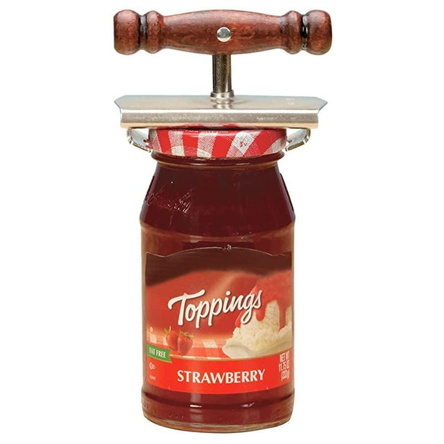 Bandwagon Twister Jar Opener, Steel with Wood Handle for Easy Hand Mobility