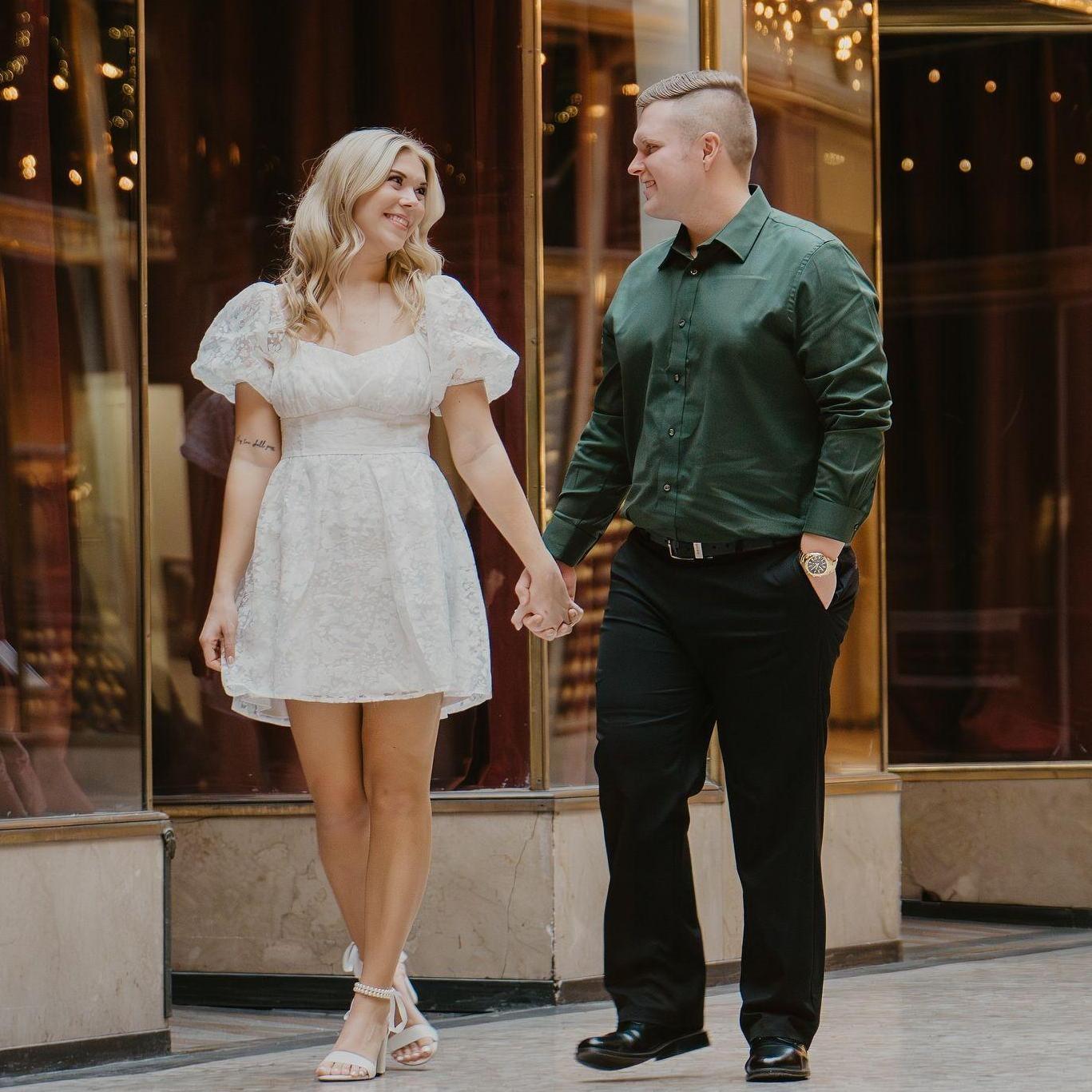 Engagement photos at The Arcade by John Paul Studios.