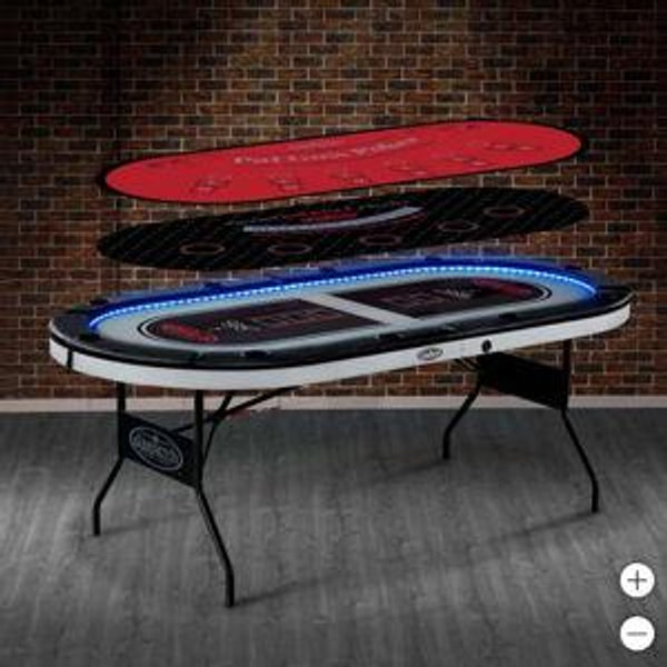 Barrington 10-player Poker Table with LED Lights