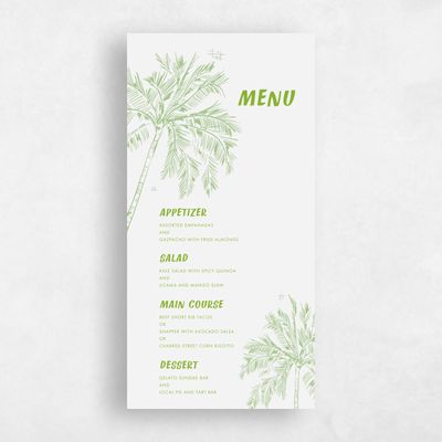 Apple, Green Wedding Menu - Ocaso
