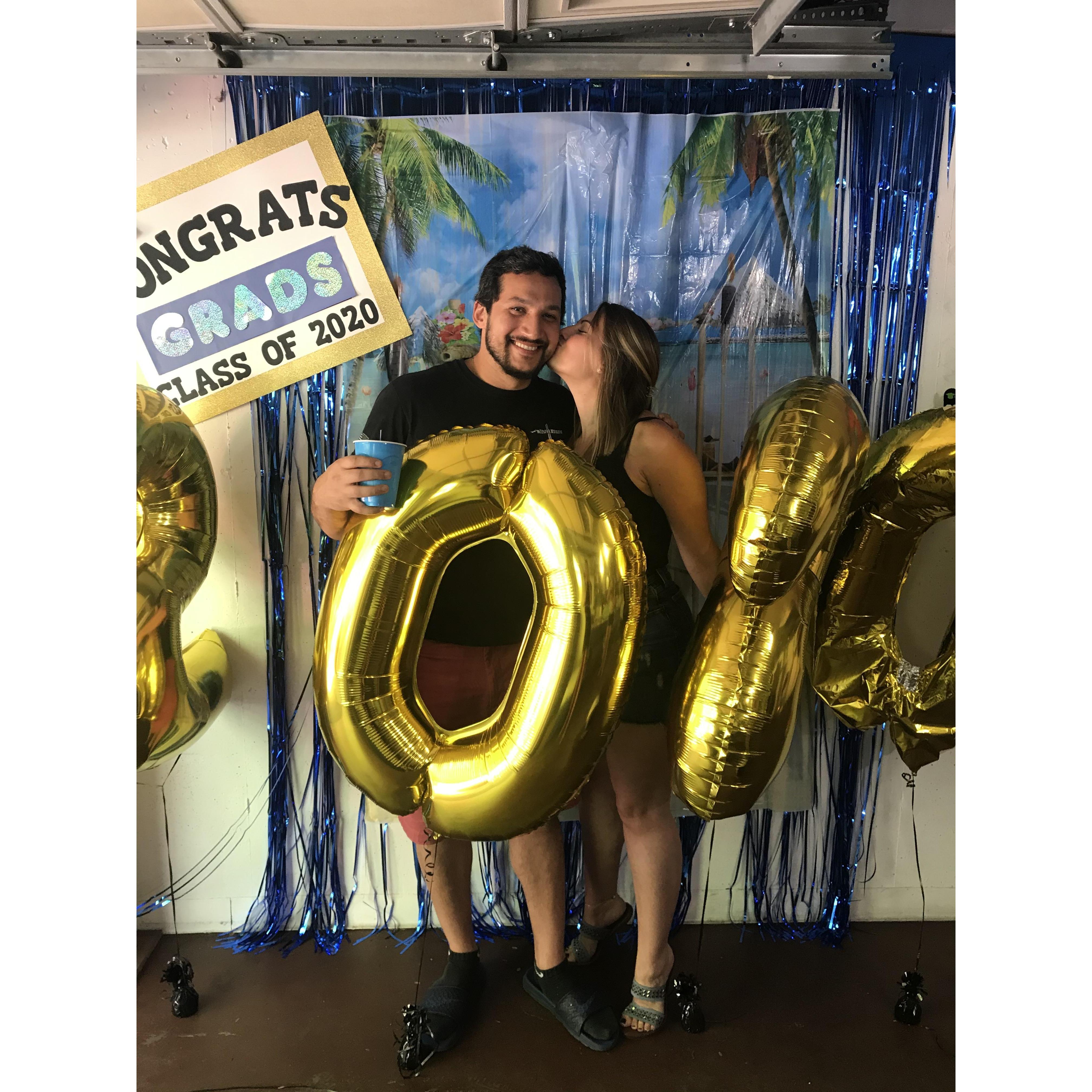 Anthony's COVID graduation party from PTA school!
