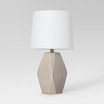 Modern Ceramic Facet Accent Table Lamp Gray Lamp Only - Project 62™