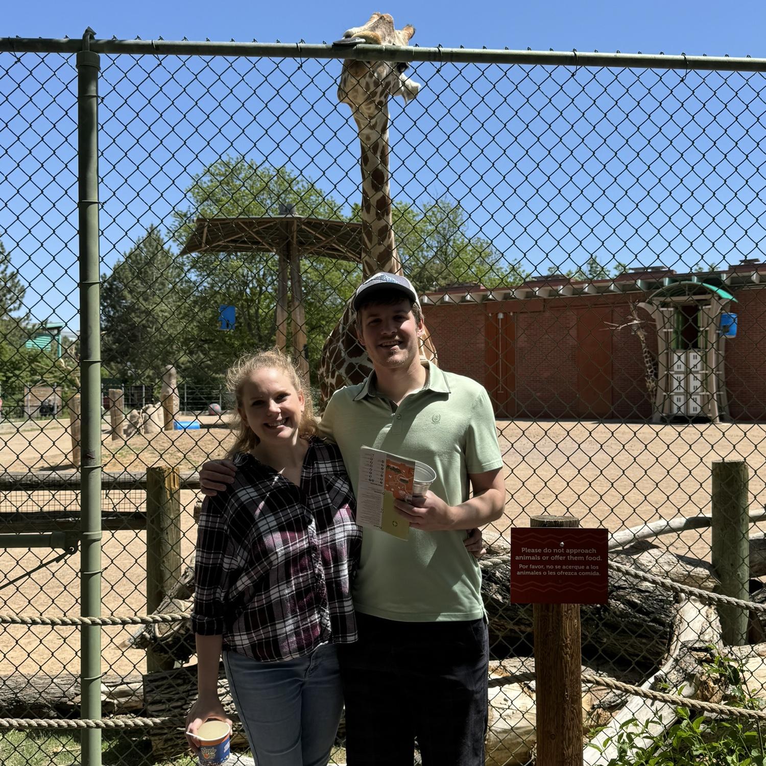 Us with one of Katie’s favorite animals - a giraffe🦒