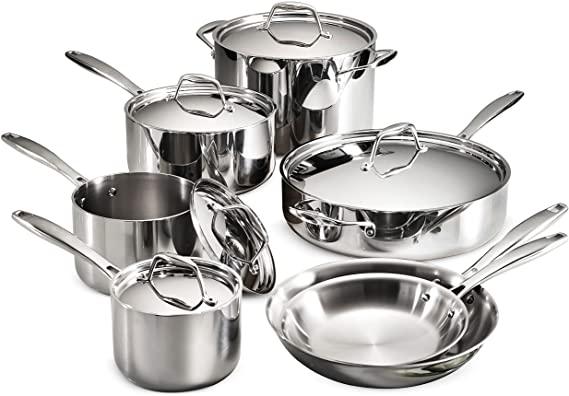 Tramontina Stainless Steel Tri-Ply Clad 12-Piece Cookware Set