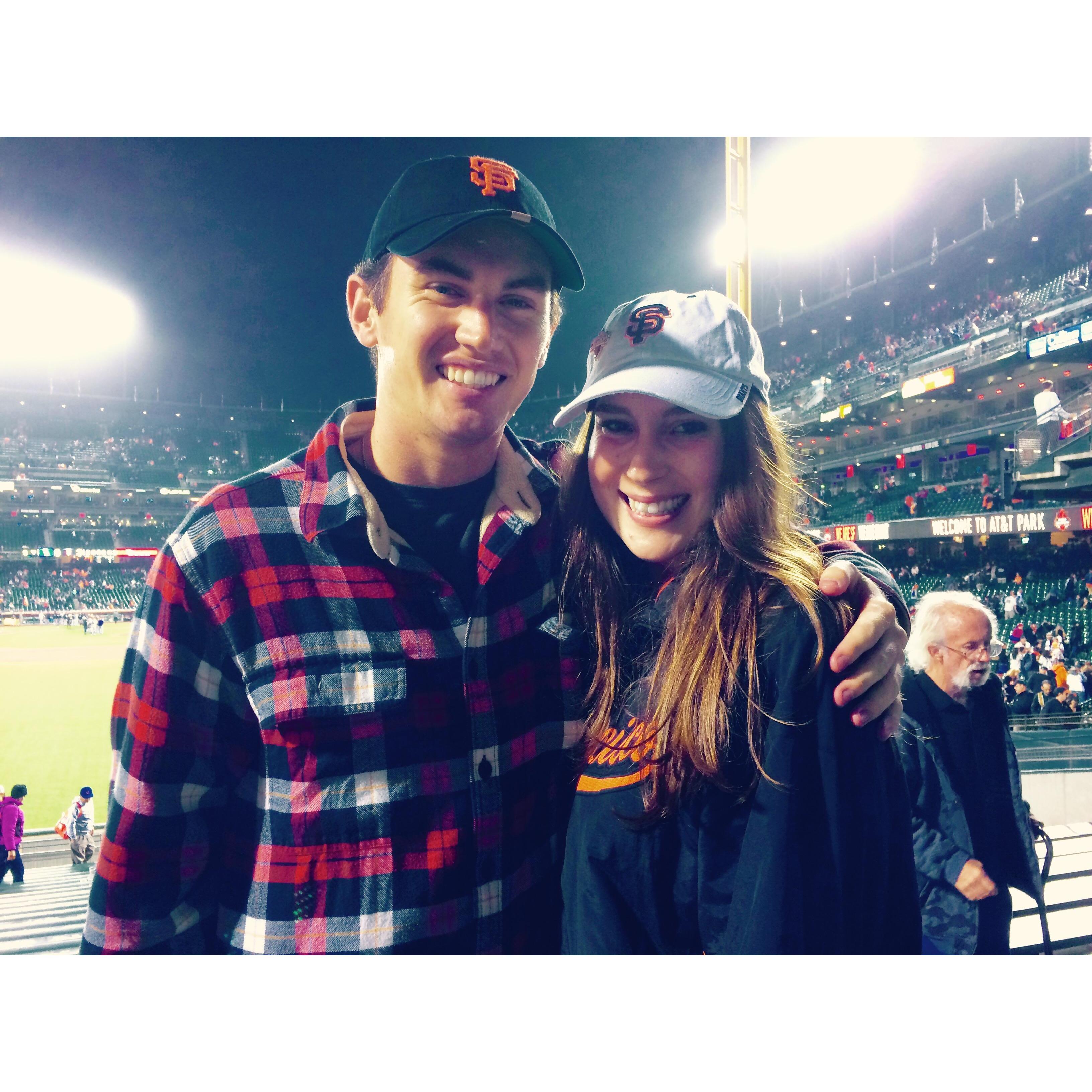 Our first date -- at AT&T Park to watch a Giants' game.
