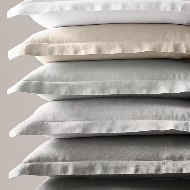 STANDARD - STONEWASHED BELGIAN LINEN FLANGE SHAM - Mist