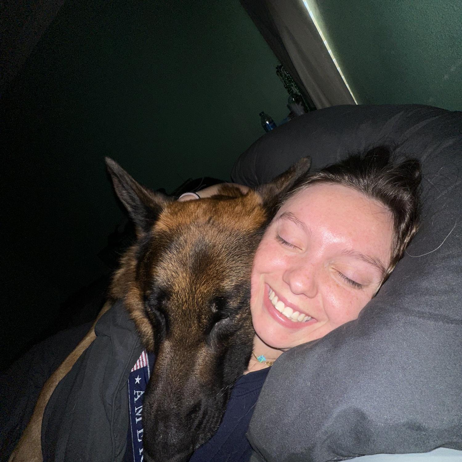 snuggles with Atlas