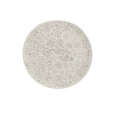 Dorotea Hand Painted Dinner Plate, 10.75-Inch, Set of 4, White/Gray