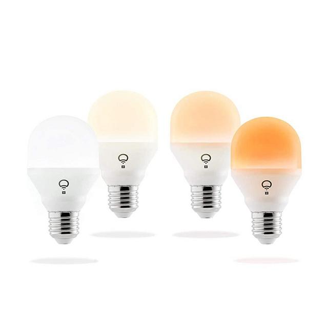 LIFX A19 Mini Day and Dusk White Wi-Fi Smart LED Light Bulb, Dimmable, No Hub Required, App and Voice Control, Works with Amazon Alexa, Apple HomeKit, Google Assistant and Microsoft Cortana - 4 Pack