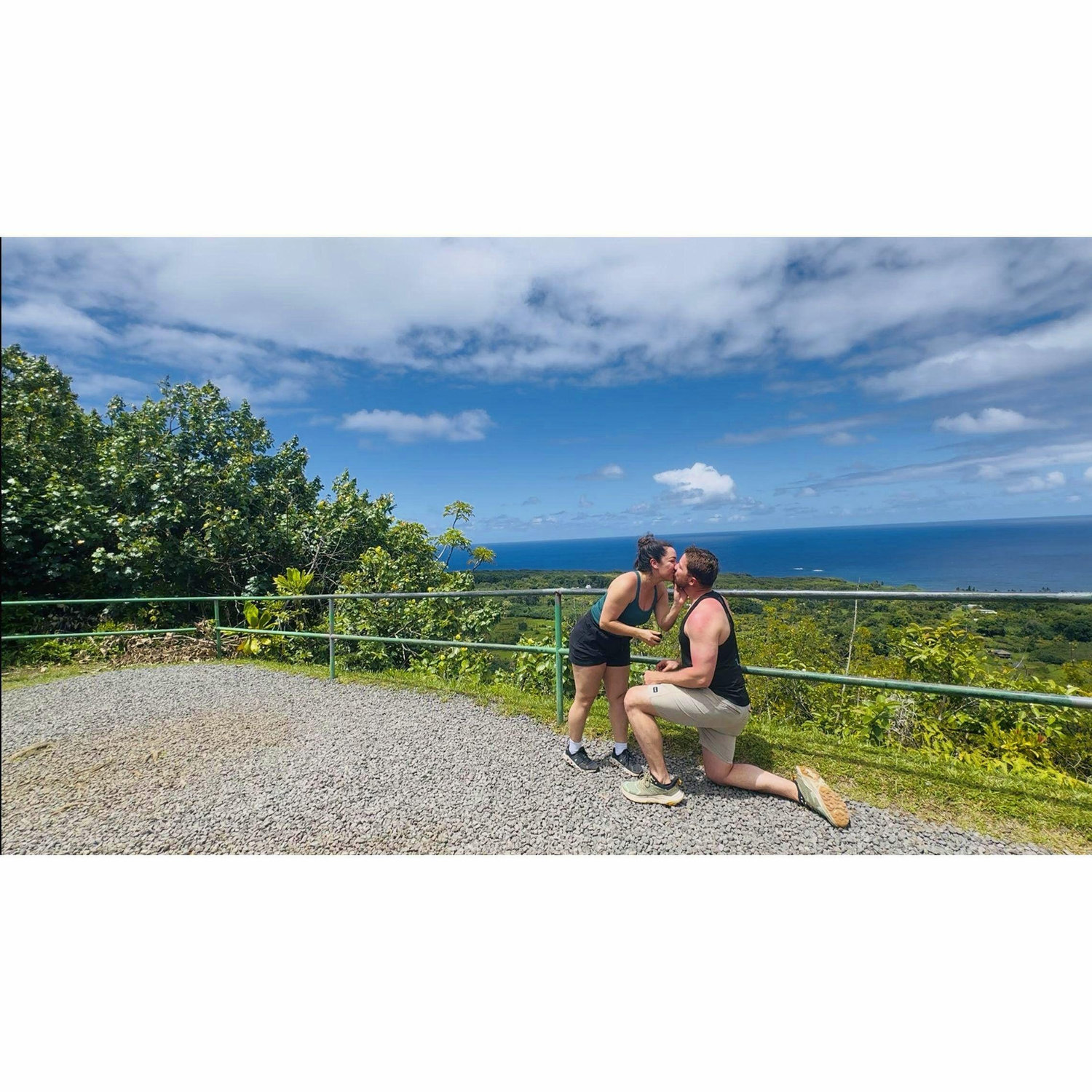 June 2025 - Engaged in Maui at an overlook on the Road to Hana.