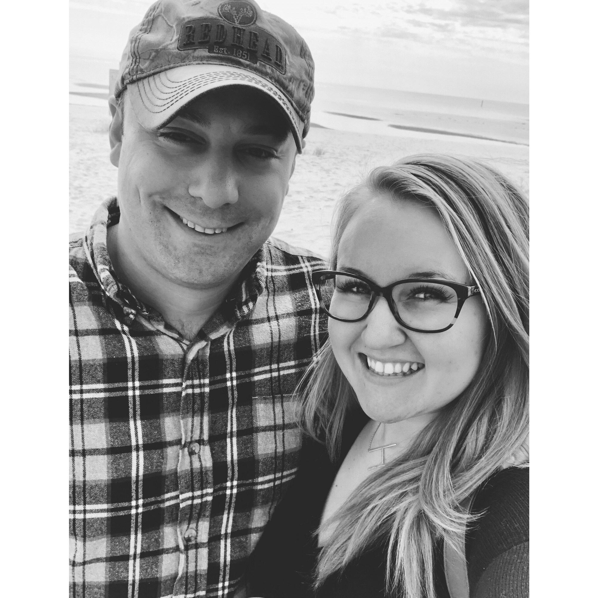 Walking along the Biloxi Beach shore March, 2019