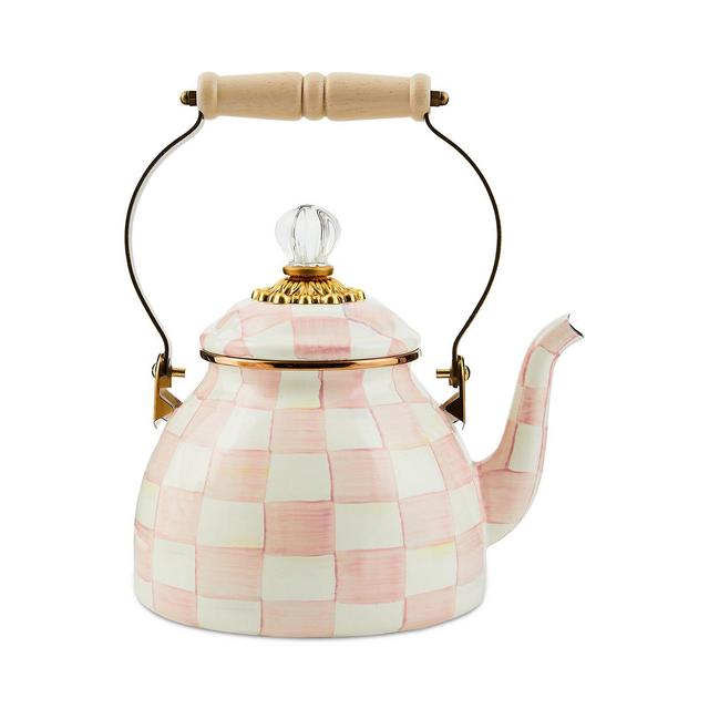 Mackenzie-Childs Rosy Check Enamel Tea Kettle, 2-Qt.